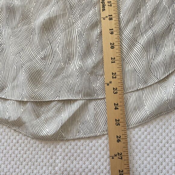 Rebecca Taylor Blouse Womens Sz 10  Cream Gray Kimono Print  Lyocell Flowy NWT - Picture 9 of 14